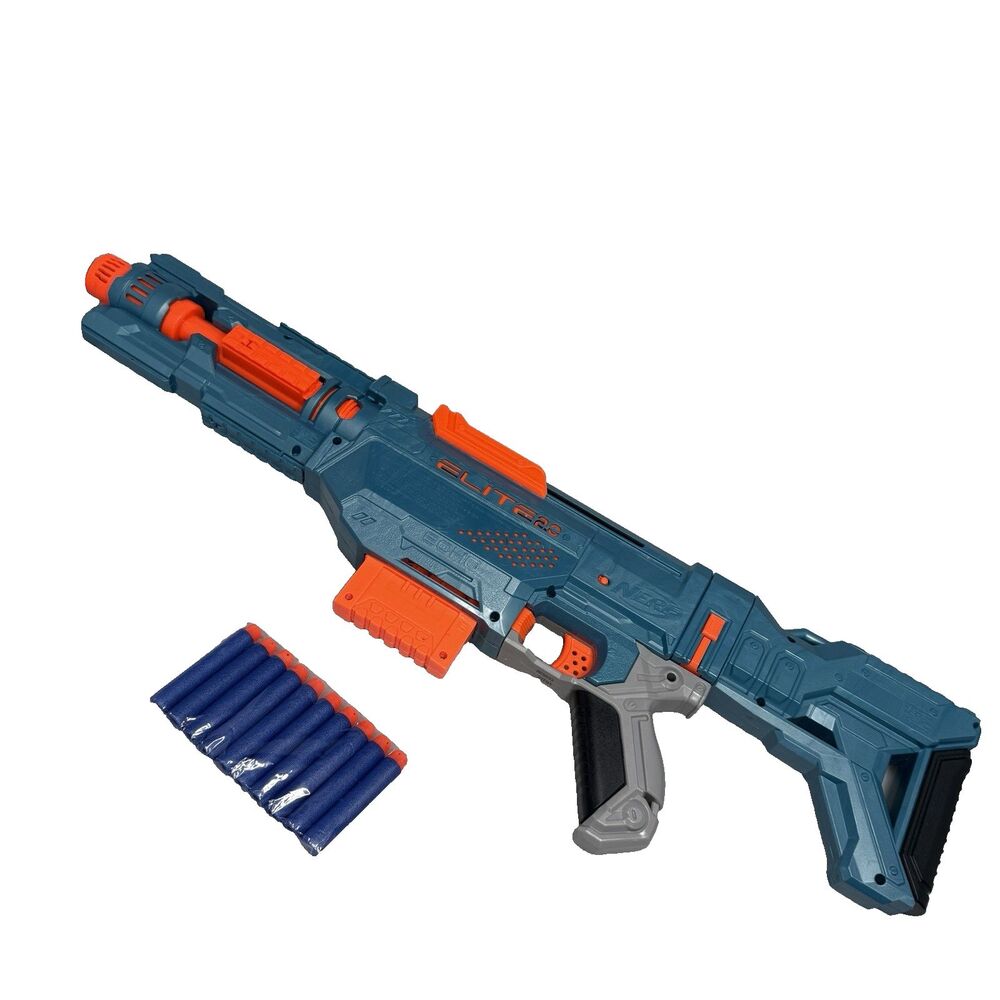 Nerf Elite 2.0 Echo CS-10 Tactical Blaster Hasbro Tested Works EUC w/ 10 Darts